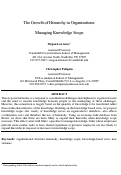 Cover page: The growth of hierarchy in organizations: Managing knowledge scope