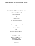 Cover page: Scalable Algorithms for Population Genomic Inference