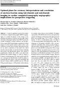 Cover page: Optimal phase for coronary interpretations and correlation of ejection fraction using late-diastole and end-diastole imaging in cardiac computed tomography angiography: implications for prospective triggering