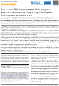 Cover page: First Case of HIV Seroconversion With Integrase Resistance Mutations on Long-Acting Cabotegravir for Prevention in Routine Care