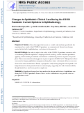 Cover page: Changes to ophthalmic clinical care during the coronavirus disease 2019 pandemic