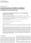 Cover page: Provider Perspectives on the Influence of Family on Nursing Home Resident Transfers to the Emergency Department: Crises at the End of Life