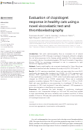 Cover page: Evaluation of clopidogrel response in healthy cats using a novel viscoelastic test and thromboelastography.