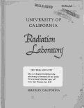 Cover page: University of California Radiation Laboratory Progress Report for November, 1947