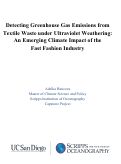 Cover page of Detecting Greenhouse Gas Emissions from Textile Waste under Ultraviolet Weathering: An Emerging Climate Impact of the Fast Fashion Industry