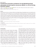 Cover page: Psychometric Evaluation and Norms for the Multidimensional Assessment of Interoceptive Awareness (MAIA) in a Clinical Eating Disorders Sample