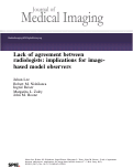 Cover page: Lack of agreement between radiologists: implications for image-based model observers