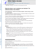 Cover page: Reducing tobacco use in substance use treatment: The California tobacco free initiative