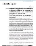 Cover page: Biometric recognition of newborns and young children for vaccinations and health care: a non-randomized prospective clinical trial