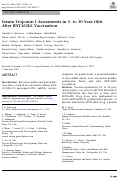 Cover page: Serum Troponin I Assessments in 5- to 30-Year-Olds After BNT162b2 Vaccination.