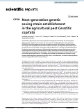 Cover page: Next-generation genetic sexing strain establishment in the agricultural pest Ceratitis capitata.