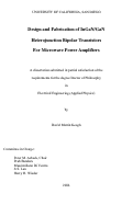 Cover page: Design and fabrication of InGaN/GaN heterojunction bipolar transistors for microwave power amplifiers
