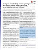 Cover page: Prodigiosin inhibits Wnt/β-catenin signaling and exerts anticancer activity in breast cancer cells.