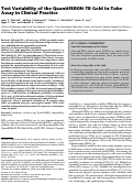Cover page: Test Variability of the QuantiFERON-TB Gold In-Tube Assay in Clinical Practice