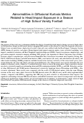 Cover page: Abnormalities in Diffusional Kurtosis Metrics Related to Head Impact Exposure in a Season of High School Varsity Football