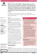 Cover page: Effects of the anti-RANKL antibody denosumab on joint structural damage in patients with rheumatoid arthritis treated with conventional synthetic disease-modifying antirheumatic drugs (DESIRABLE study): a randomised, double-blind, placebo-controlled phase 3 trial