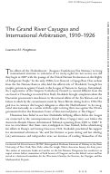 Cover page: The Grand River Cayugas and International Arbitration, 1910–1926