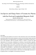 Cover page: Ion Species and Charge States of Vacuum Arc Plasma with Gas Feed and Longitudinal Magnetic Field