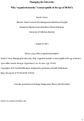 Cover page: Managing the university: Why “organized anarchy” is unacceptable in the age of massive open online courses