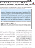 Cover page: Prostaglandin E2 Promotes Features of Replicative Senescence in Chronically Activated Human CD8+ T Cells