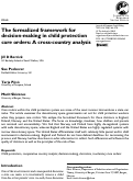 Cover page: The formalized framework for decision-making in child protection care orders: A cross-country analysis