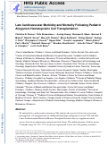 Cover page: Late cardiovascular morbidity and mortality following pediatric allogeneic hematopoietic cell transplantation