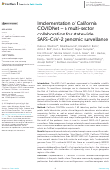 Cover page: Implementation of California COVIDNet - a multi-sector collaboration for statewide SARS-CoV-2 genomic surveillance.