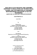 Cover page: ANALYSIS OF AUTO INDUSTRY AND CONSUMER RESPONSE TO REGULATIONS AND TECHNOLOGICAL  CHANGE, AND CUSTOMIZATION OF CONSUMER RESPONSE MODELS IN SUPPORT OF AB 1493 RULEMAKING CASE STUDY OF LIGHT-DUTY VEHICLES IN EUROPE