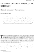 Cover page: Sacred Culture and Secular Religion: Catholic Missionary Work in Japan