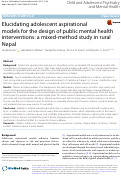 Cover page: Elucidating adolescent aspirational models for the design of public mental health interventions: a mixed-method study in rural Nepal