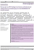 Cover page: Flortaucipir tau PET findings from former professional and college American football players in the DIAGNOSE CTE research project.