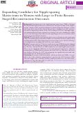 Cover page: Expanding Candidacy for Nipple-sparing Mastectomy in Women with Large or Ptotic Breasts: Staged Reconstruction Outcomes.