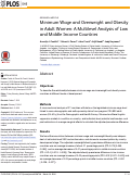 Cover page: Minimum Wage and Overweight and Obesity in Adult Women: A Multilevel Analysis of Low and Middle Income Countries