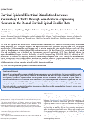 Cover page: Cervical Epidural Electrical Stimulation Increases Respiratory Activity through Somatostatin-Expressing Neurons in the Dorsal Cervical Spinal Cord in Rats