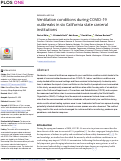 Cover page: Ventilation conditions during COVID-19 outbreaks in six California state carceral institutions.