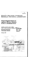 Cover page: Projected Regional Impacts of Appliance Efficiency Standards for the U.S. Residential Sector