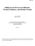 Cover page: Selling Green Power in California: Product, Industry, and Market Trends
