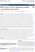 Cover page: When more is more: redundant modifiers can facilitate visual search