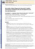 Cover page: Association of Age at Depression Onset with Cognitive Functioning in Individuals with Late-Life Depression and Executive Dysfunction