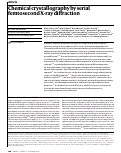 Cover page: Chemical crystallography by serial femtosecond X-ray diffraction