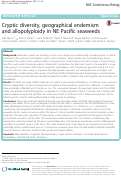 Cover page: Cryptic diversity, geographical endemism and allopolyploidy in NE Pacific seaweeds