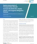 Cover page: Equity Assessment of Transportation Should Incorporate Materials, Supply Chains, and Targeted Mitigation Policies