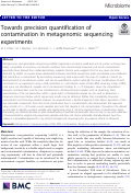 Cover page: Towards precision quantification of contamination in metagenomic sequencing experiments