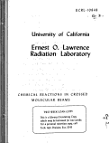 Cover page: CHEMICAL REACTIONS IN CROSSED MOLECULAR BEAMS