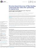 Cover page: Structure-based discovery of fiber-binding compounds that reduce the cytotoxicity of amyloid beta