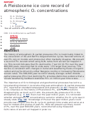 Cover page: A Pleistocene ice core record of atmospheric O2 concentrations