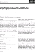 Cover page: Global Anesthesia Workforce Crisis: A Preliminary Survey Revealing Shortages Contributing to Undesirable Outcomes and Unsafe Practices