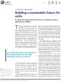 Cover page: Building a sustainable future for eLife