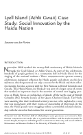 Cover page: Lyell Island (Athlii Gwaii) Case Study: Social Innovation by the Haida Nation