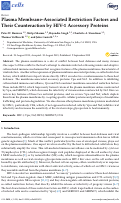 Cover page: Plasma Membrane-Associated Restriction Factors and Their Counteraction by HIV-1 Accessory Proteins